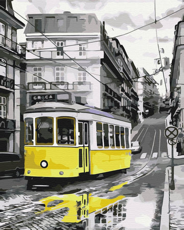 Tram jaune - Peinture par numéro