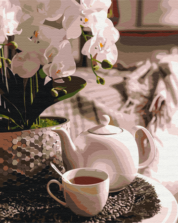 Tea Party dans les orchidées - Peinture par numéro